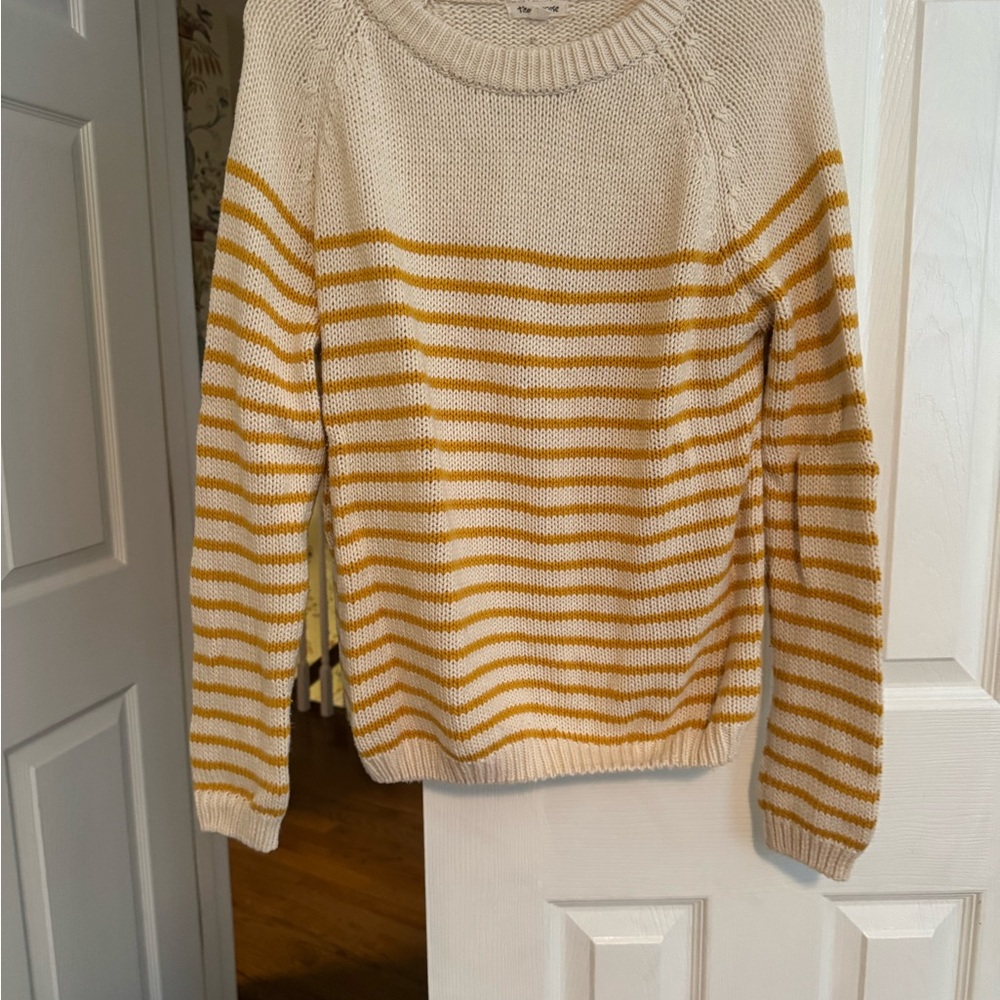 Striped Cream and Yellow Women's Sweater